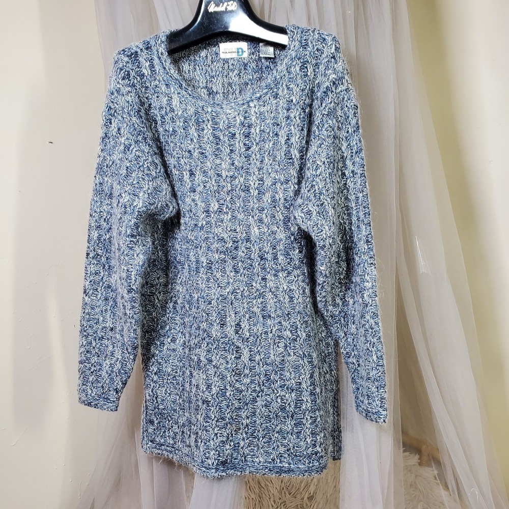 Paul Harris Silk Mohair Cotton Sweater Crewneck Academia M Cabincore Chunky Long